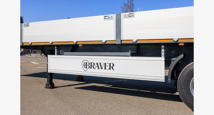 Бортовая платформа BRAVER BB-330B — боковой борт с логотипом BRAVER